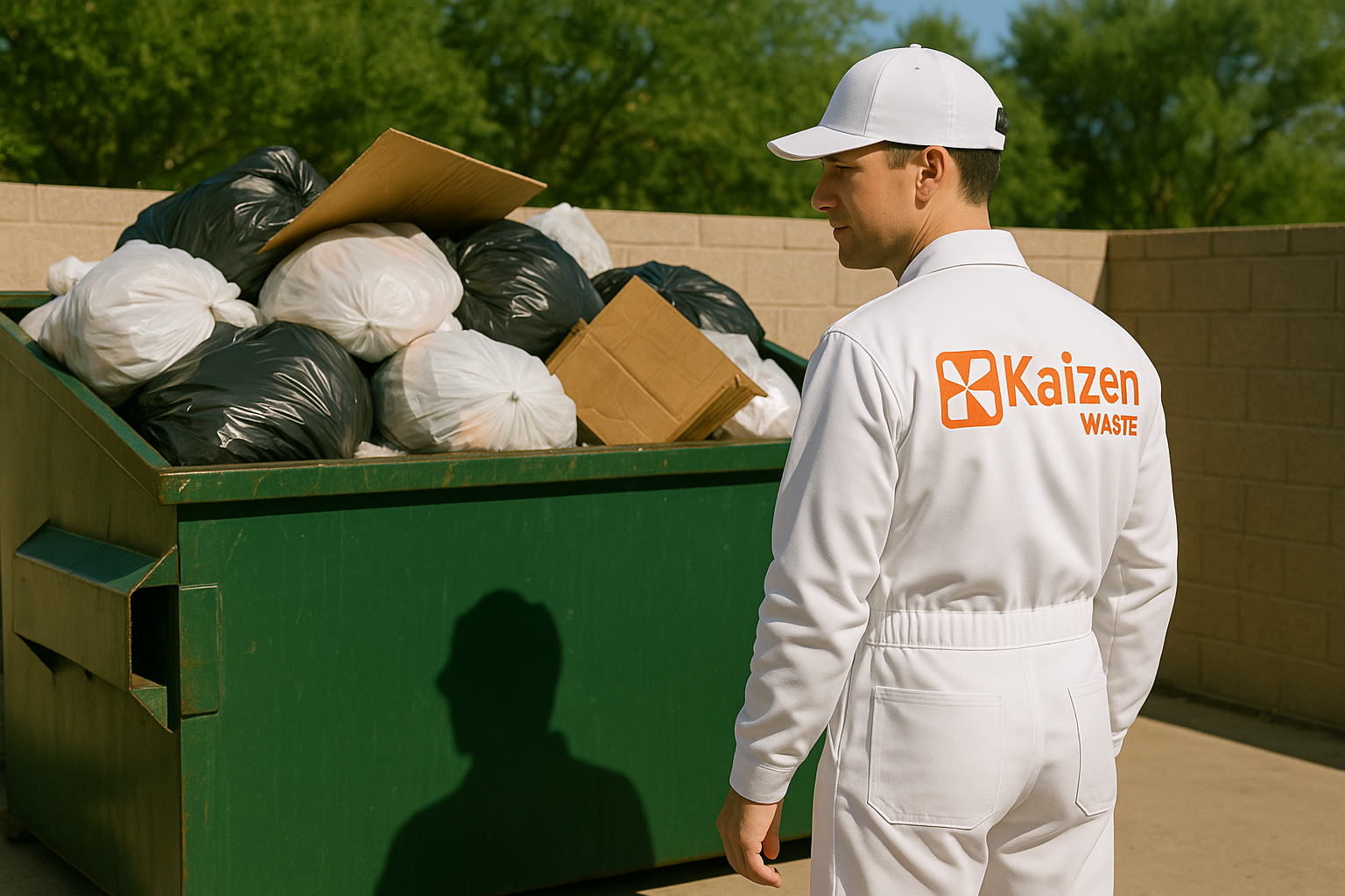 Waste leveling process ensuring optimal dumpster capacity
